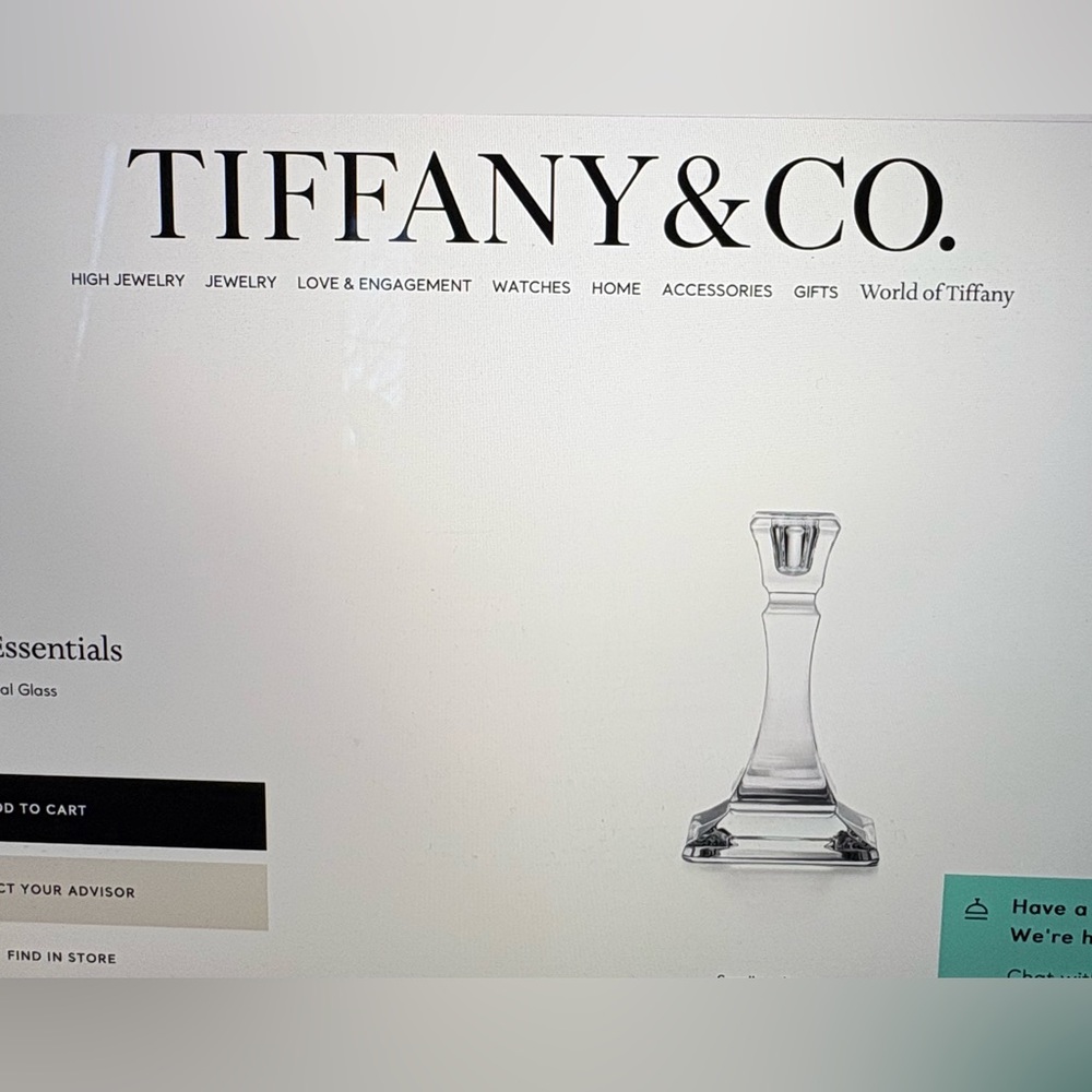 NEW Tiffany @ Co. Set of Two Crystal Candle Holders - Picture 5 of 5
